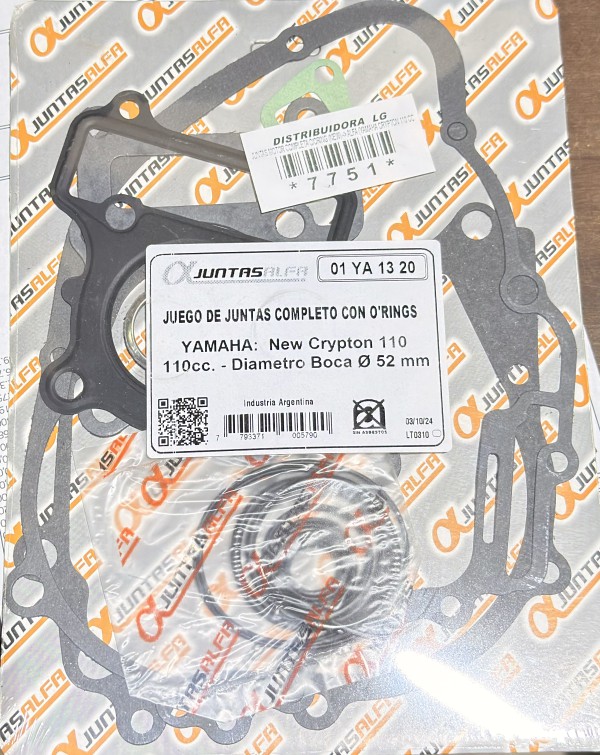 JUNTA MOTOR C/ORING CRYPTON 110 NEW ALFA