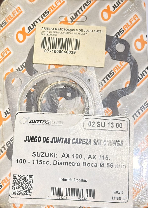 JUNTA CILINDRO AX-100 - ALFA