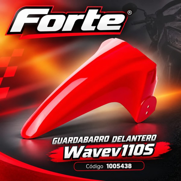GUARDABARRO DELANTERO H WAVE 110S ROJO FORTE