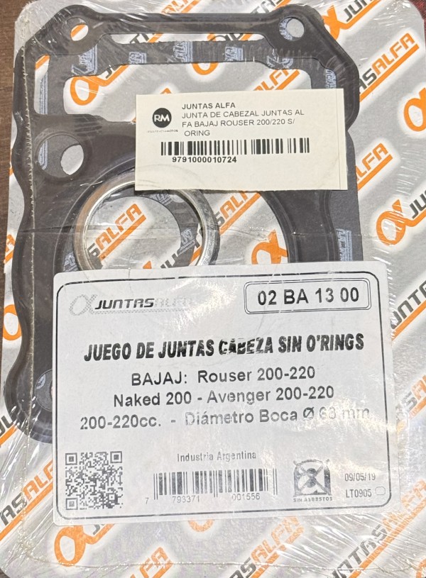JUNTA CILINDRO B.ROUSER NS 200 220  ALFA