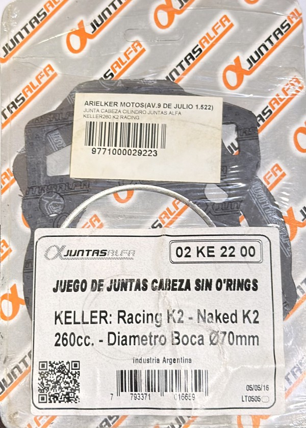 JUNTA CILINDRO KELLER 260  - alfa