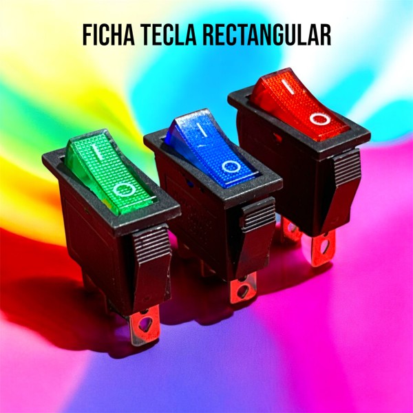 FICHA TECLA RECTANGULAR AZUL X3  amiko