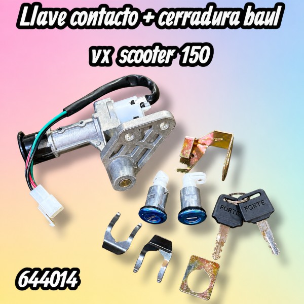 LLAVE  CONTACTO + CERRADURA BAUL VX SCOOTER 150