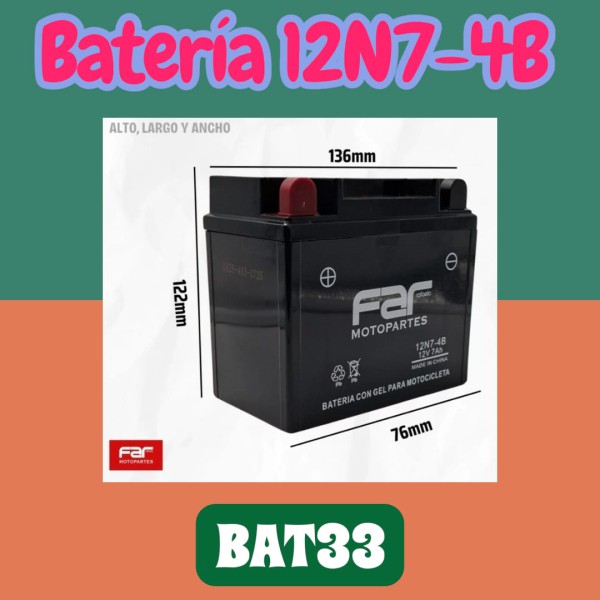 BATERIA FAR GEL 12V8AH 12N7 4B