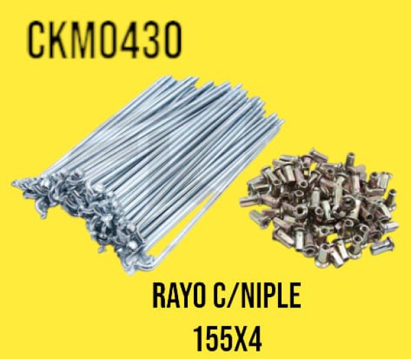 RAYO CON NIPLE 155 X 4 JUEGO X 36 UNID - CKM