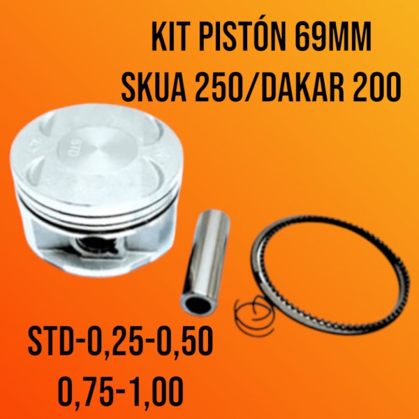 PISTON KIT 69 SKUA 250/Dk200 0,25 - CKM