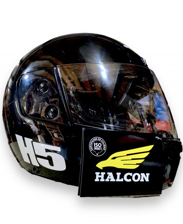 CASCO  HALCON H5 NEGRO BRILLANTE S-56cm