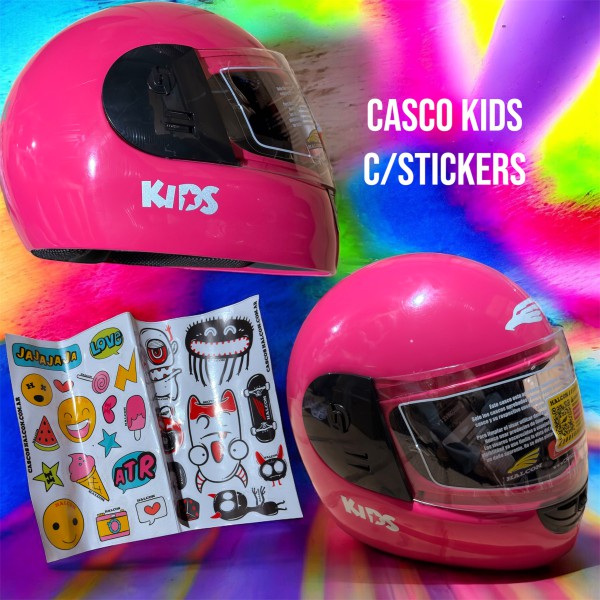 CASCO  HALCON H5 KIDS ROSADO STICKERS XS 54