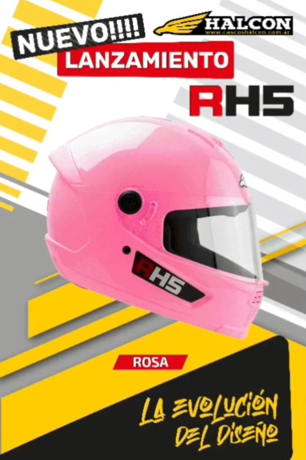 CASCO HALCÓN RH5 ROSA BRILLANTE M (58cm) )