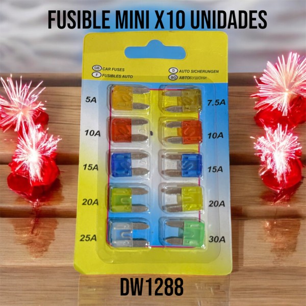 FUSIBLE AMP MINI SURTIDO X 10 U AMIKO