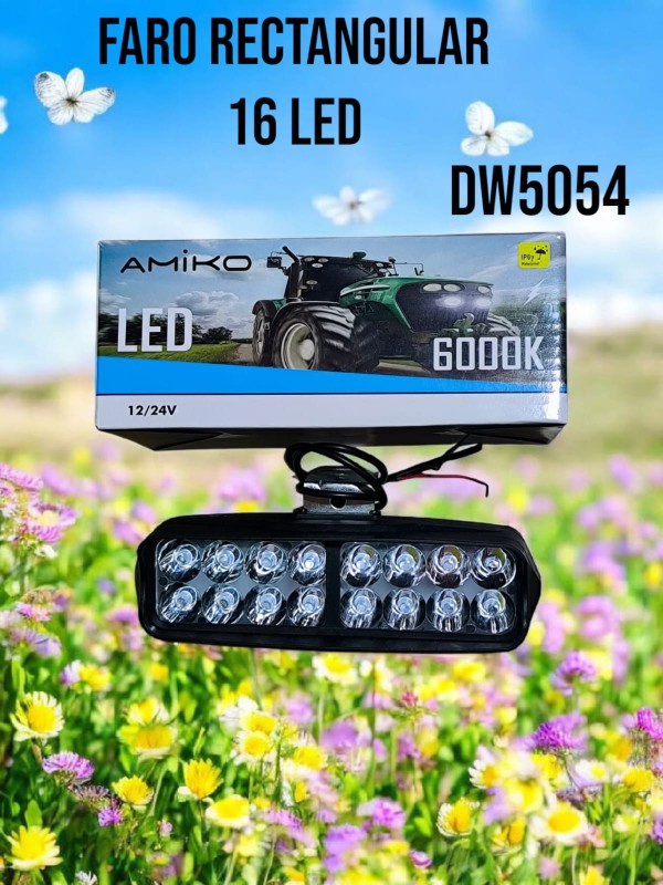 FARO RECTANGULAR 16 LED 12V AMIKO