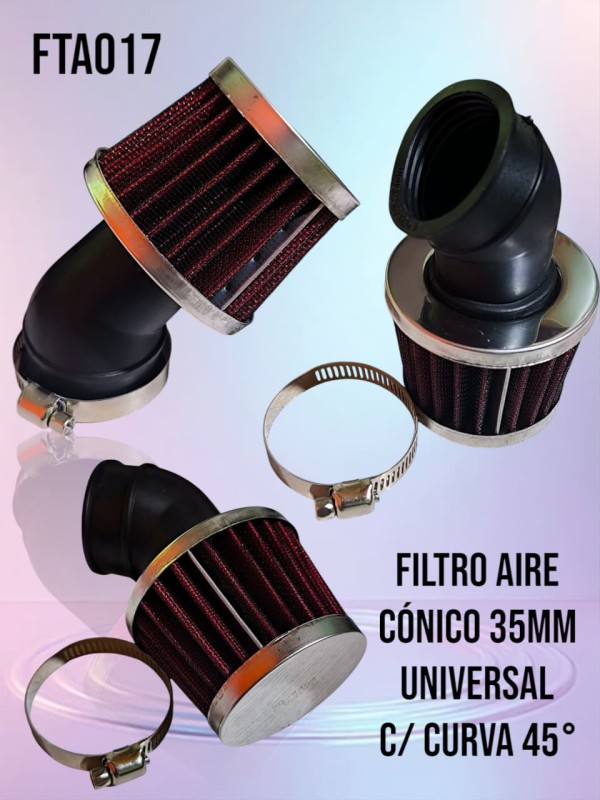 FILTRO AIRE CONICO 35MM  C/CUR 45º HADA