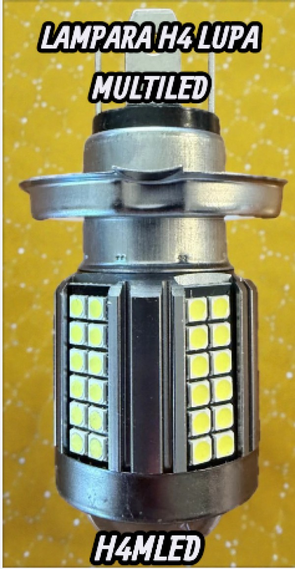 LAMPARA H4 LUPA MULTILED PREMIUM AMIKO