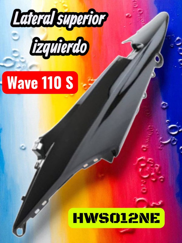 LATERAL SUPERIOR IZQUIERDO NEGRO HD WAVE 110 S NITRO