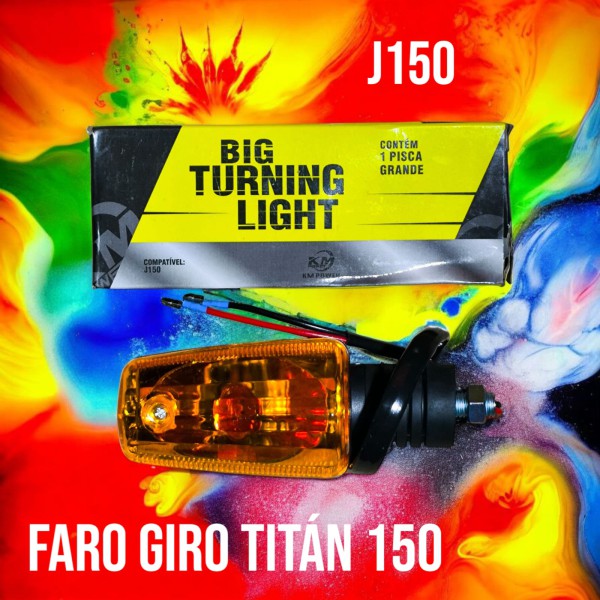 FAROL GIRO C/LAMP C/U RX150 - CG- AMBAR - KM