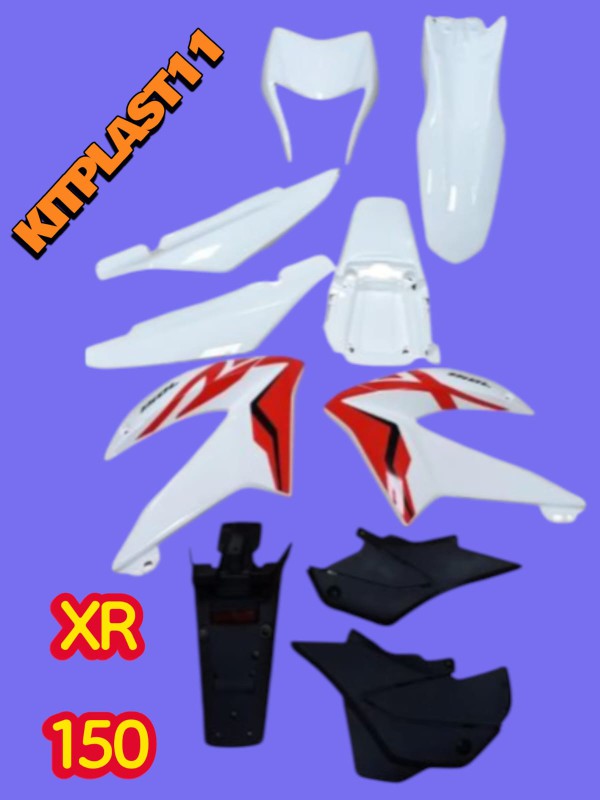 KIT PLASTICOS XR 150 BLANCO ROJO 10 PZAS - OKINOI