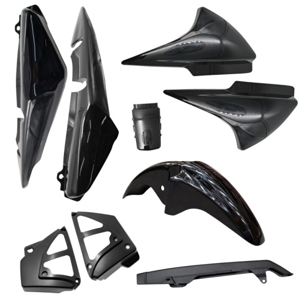 KIT PLASTICOS TITAN 150 NEGRO 9 PZAS OKINOI