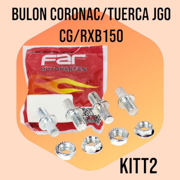 BULON CORONA C/TUERCA JGO 4 CG/RX150 - FAR