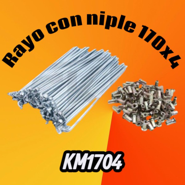 RAYO CON NIPLE 170 X 4 YBR 36 UNID KM