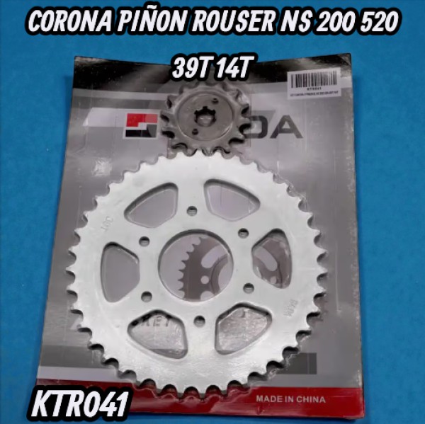 CORONA PIÑON ROUSER NS 200 520 39T 14T HADA