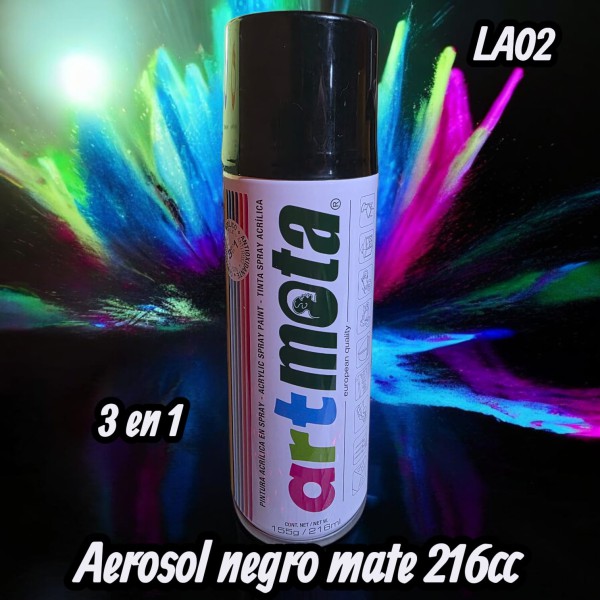 AEROSOL X 216CC  3-1 NEGRO MATE MOTA