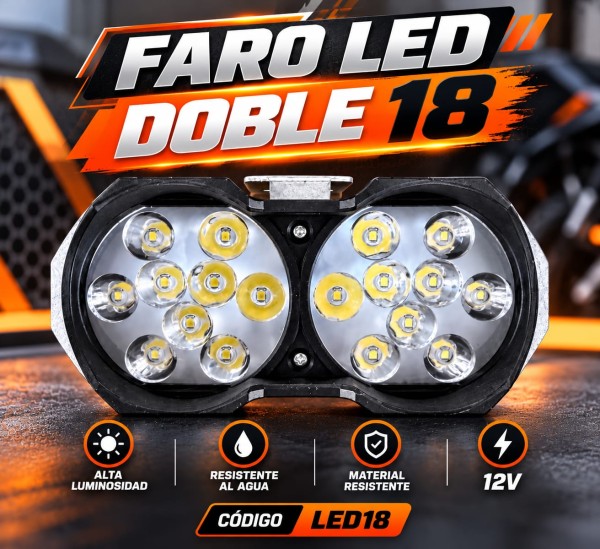FARO LED DOBLE 18 AMIKO