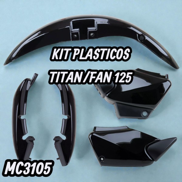 KIT PLASTICOS PRO TORK TITAN 125/FAN NEGRO