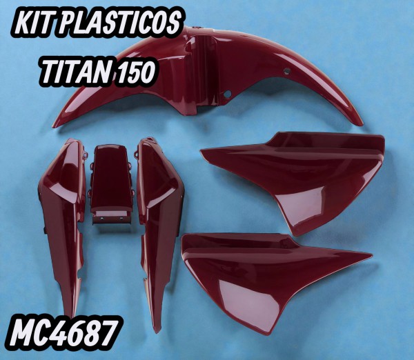 KIT PLASTICOS PRO TORK TITAN 150 PINTADO ROJO
