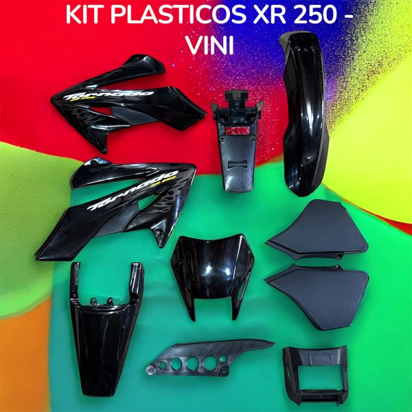 KIT PLASTICOS NEGRO XR 250 TORNADO VINI