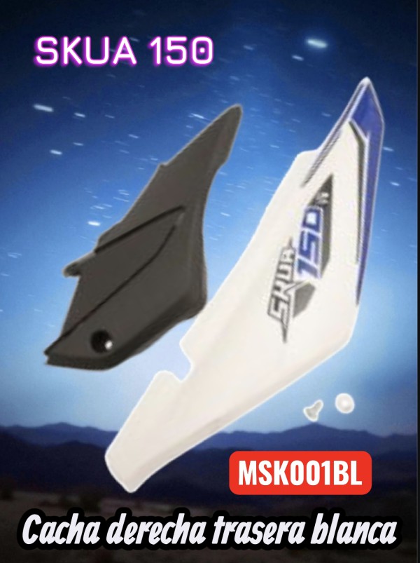 CACHA DERECHA TRASERA BLANCO  SKUA 150 NITRO