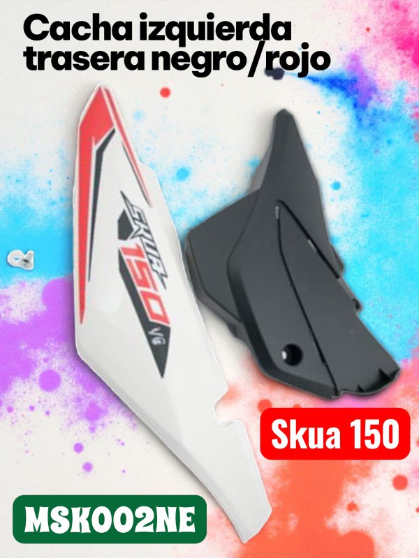 CACHA IZQUIERDA TRASERA NEGRO/ROJO  SKUA 150  NITRO
