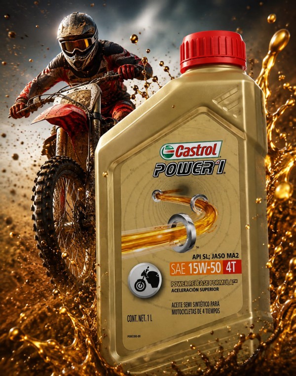 ACEITE 4T 15W50- POWER1 X 1 LT CASTROL ***