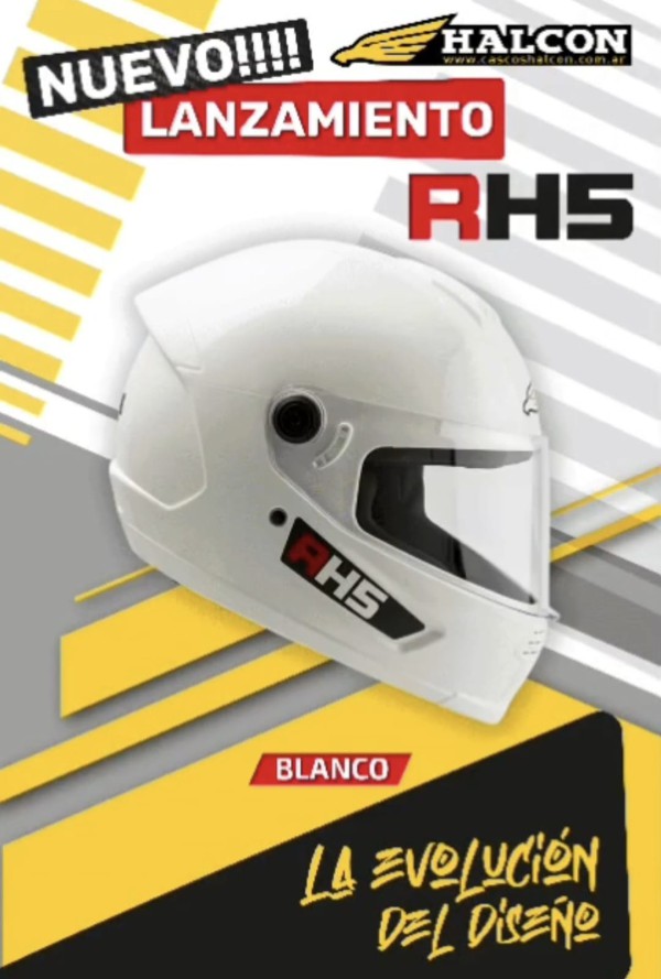 CASCO HALCÓN RH5 BLANCO BRILLANTE XL (62cm)