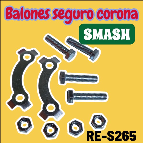 BULONES CORONA SMASH X 4 PCS C/TUERCAS BHI