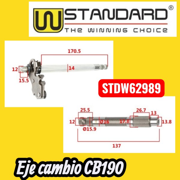 Eje cambio H-CB190 R W STD