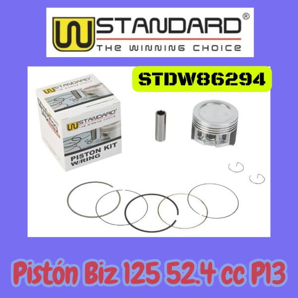 PISTON KIT BIZ 125 075 -Ø52.4 - Per.13 W STD