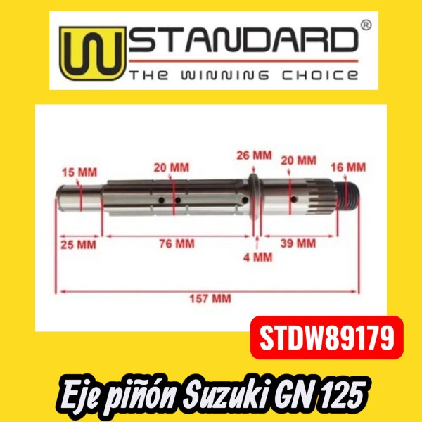 Eje piñón S-GN125 W STD