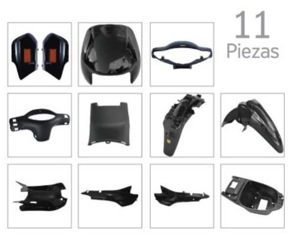 KIT PLASTICOS SMASH NEGRO 11 PZ VC