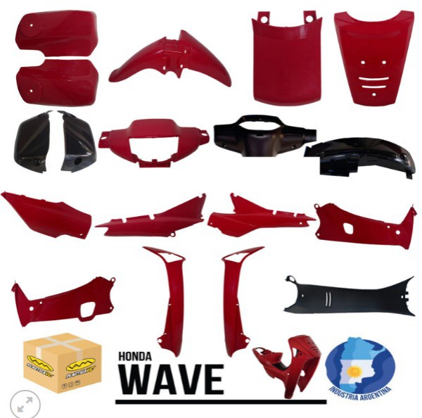 KIT PLASTICO WAVE 100 2003/12 ROJO 18PZ - VC
