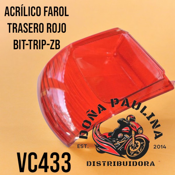 ACRILICO FARO TRAS BIZ BIT ZB110 TRIP (ROJO) VC