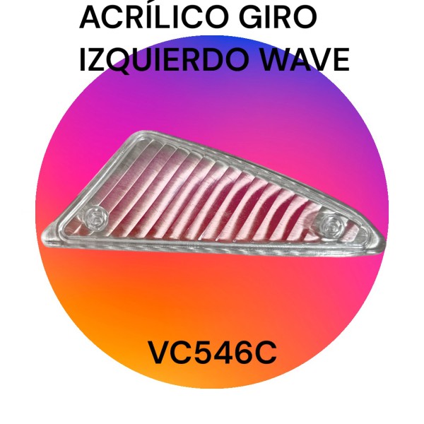 ACRILICO GIRO WAVE IZQUIERDO CRISTAL