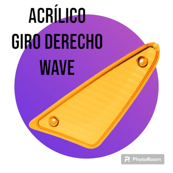 ACRILICO GIRO H WAVE DERECHO Ambar PLASTICA VC