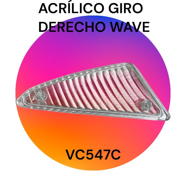 ACRILICO GIRO H WAVE DERECHO CRISTAL PLASTICA VC