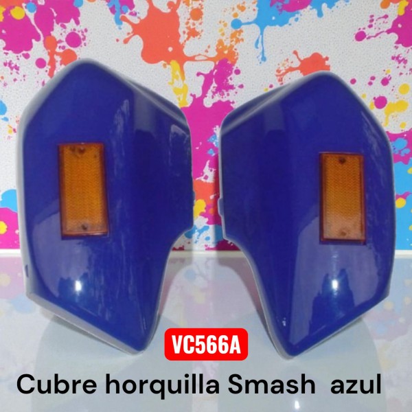 CUBRE HORQUILLA (2) SMASH AZUL PLASTICA VC