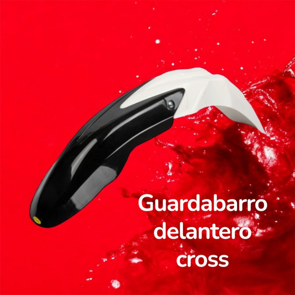 GUARDABARRO DELAN CROSS JGO BLANCO/NEGRO PLASTICA VC