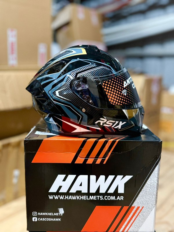 CASCO HAWK  RS1X THUNDER DORADO BRILLANTE XL 62